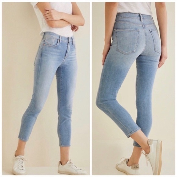 AGOLDE x Amour Vert high rise Sophie Crop Denim Jeans 30 - Picture 1 of 8